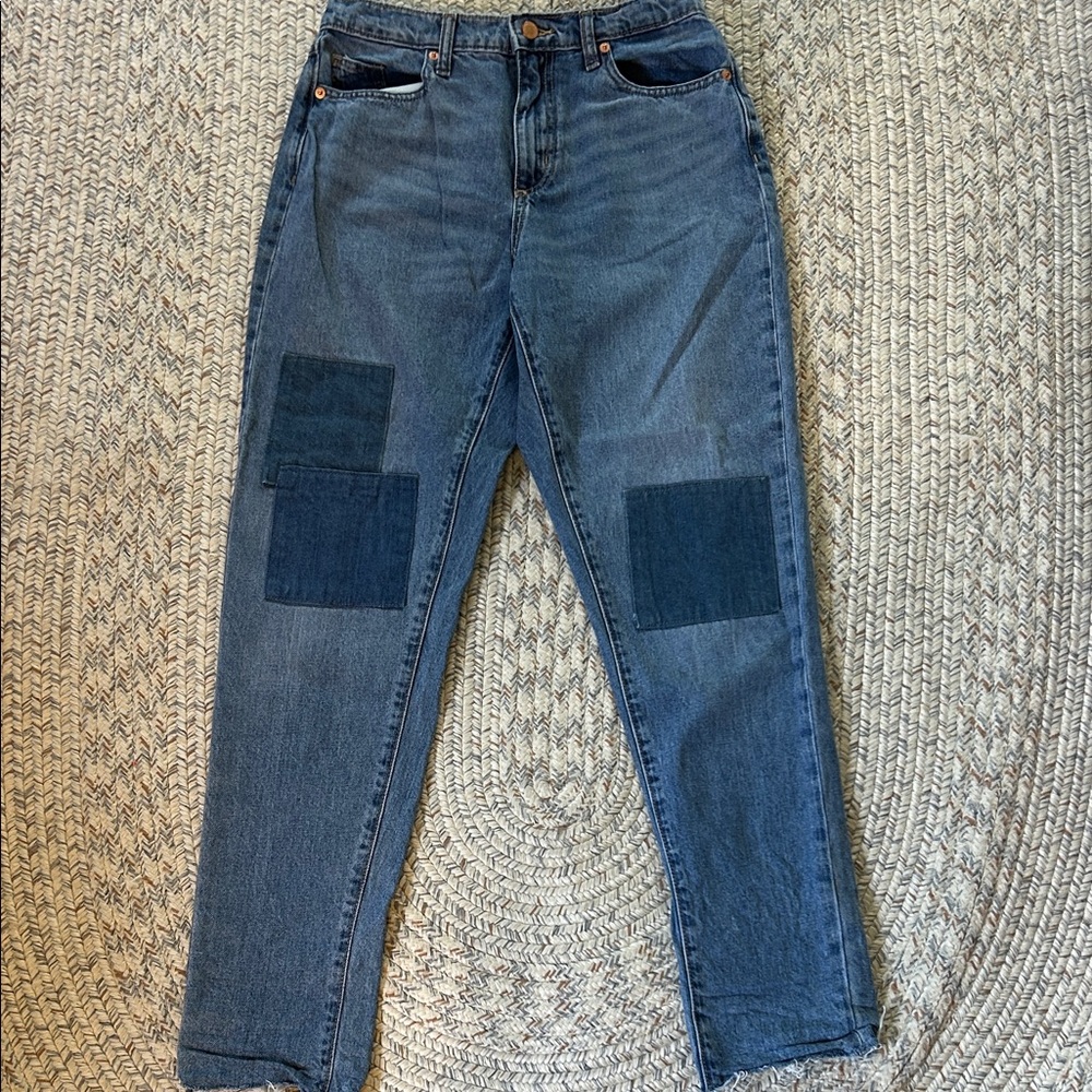 Universal Thread Women's Blue Patchwork Straight … - image 1